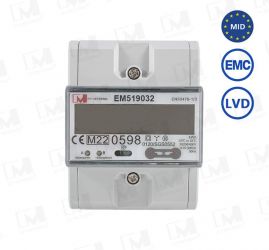EM519032 MID Approved Electric Car Charging 3 Phase Smart Bidirectional Energy Meter with RS485 Modbus