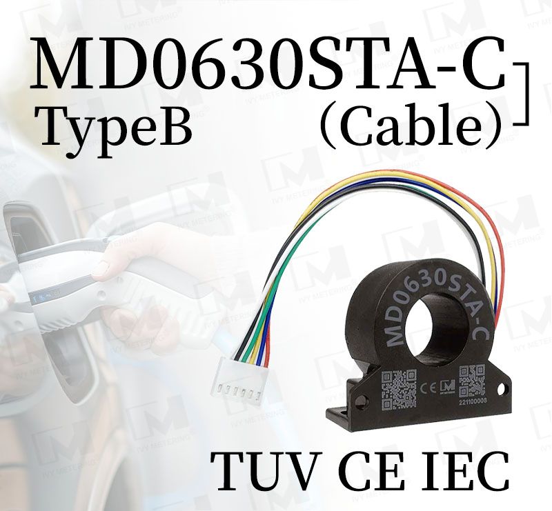 MD0630STA-C EV Charger B Type RCD Protection 30mA AC 6mA DC Leakage Sensor Residual Current Monitoring