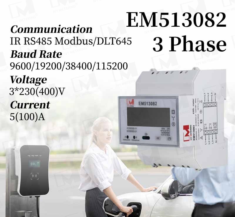 IVY EM513082 DIN Rail Three-Phase Four-Wire RS485 Multi-function Energy Meter