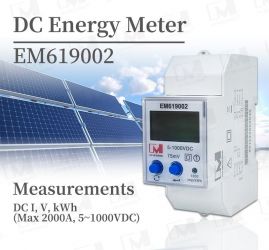 EM619002 DIN Rail DC Energy Meter with External Shunt