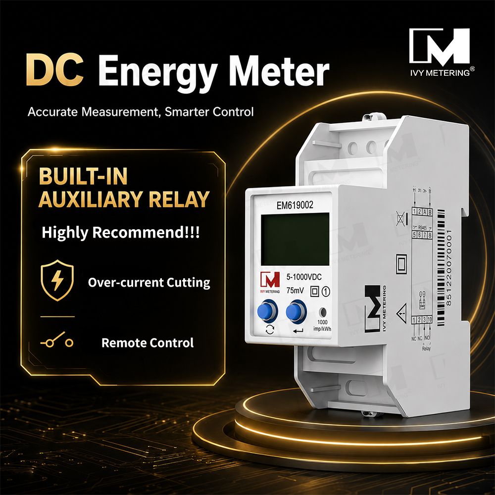 EM619002 PTB MID Eichrecht Certified 250A Bidirectional DC 1000V Energy Meter for EV Charger