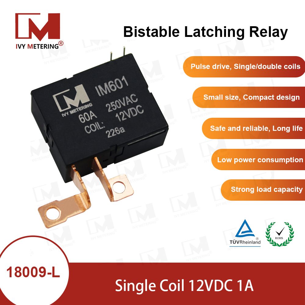 IM601 32A 60A 250VAC Coil 12VDC Single Pole SPST Latching Bistable EV Relay for Car Charger