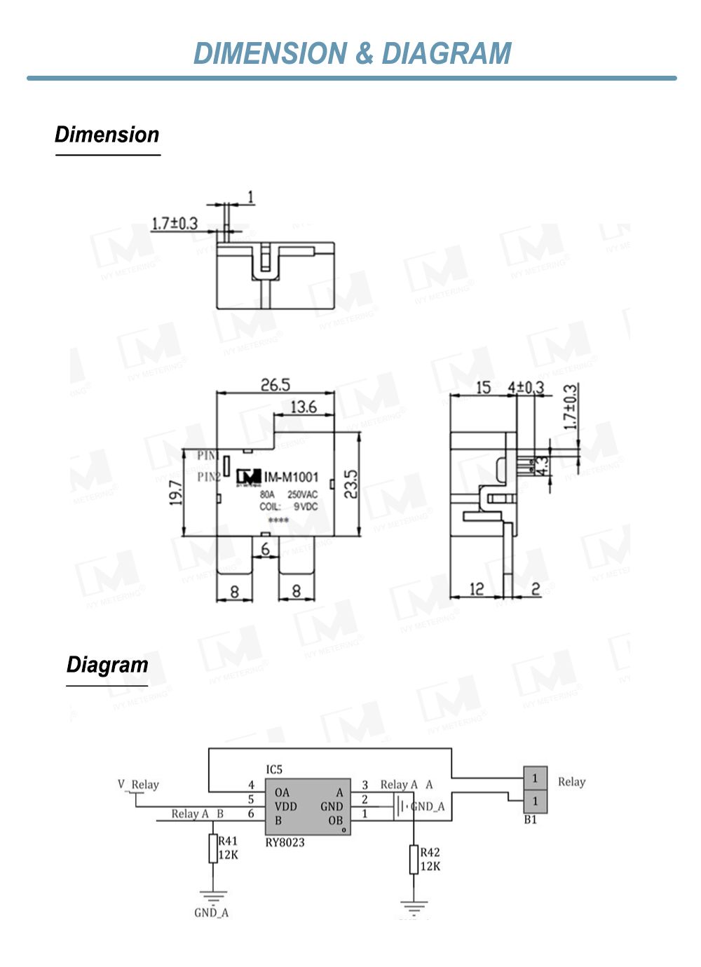 IM-M1002 Anti-magnetic 500mT 80A 250VDC 12 Volt Single Pole Miniature Motor Latching Solar Relay