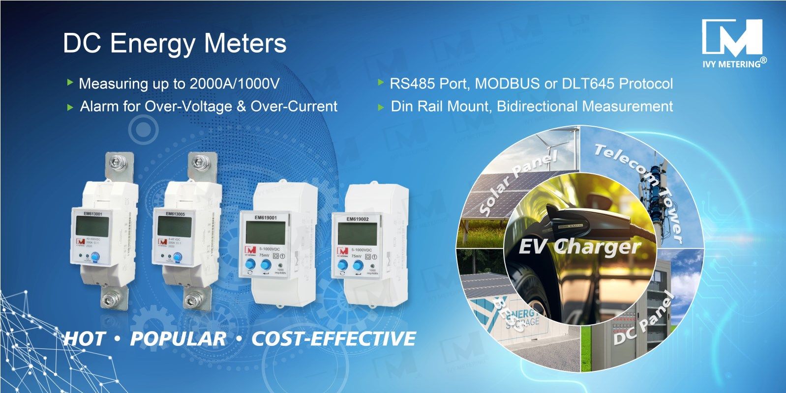 EM613005 12V 24V 36V 48V Battery Monitor Digital Shunt Solar DC Electricity Meter for Off-Grid System