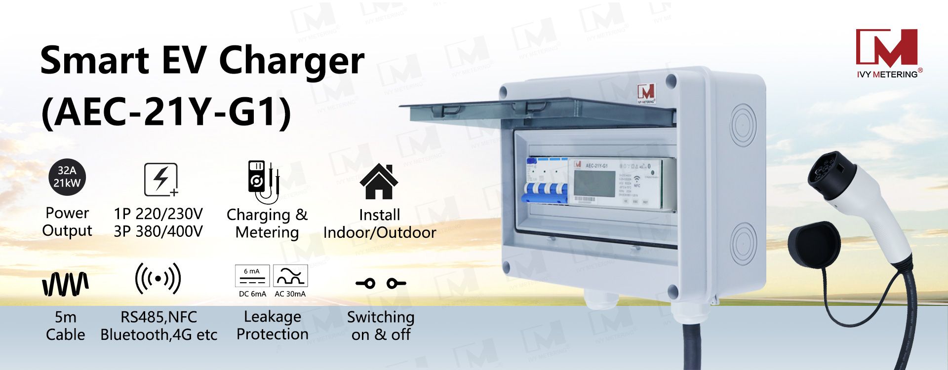 Wallbox EV Charger 16A/32A 11KW/21KW for Home Commercial Charging Station