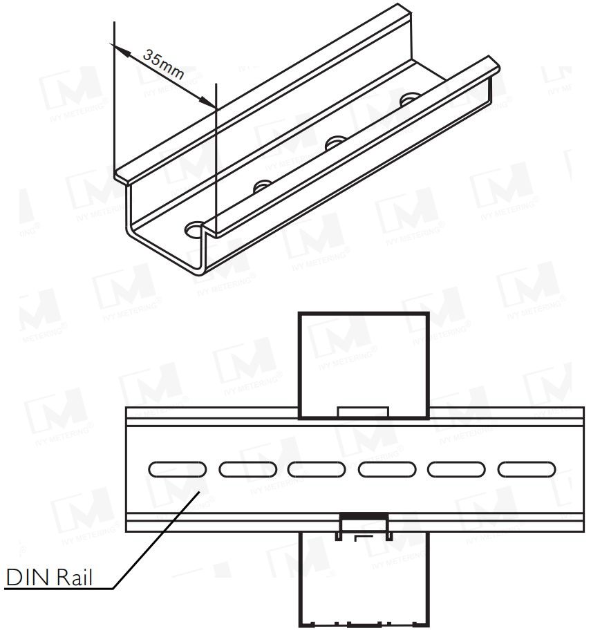 Three Phase Four Wire CT Type DIN Rail Meter