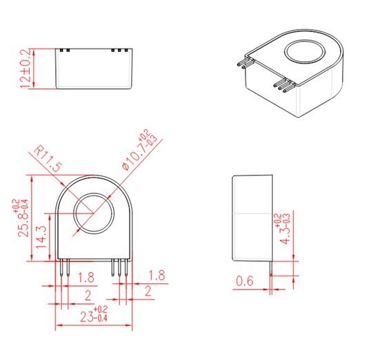 MD0630STA-PM AC DC Leakage Current Sensor