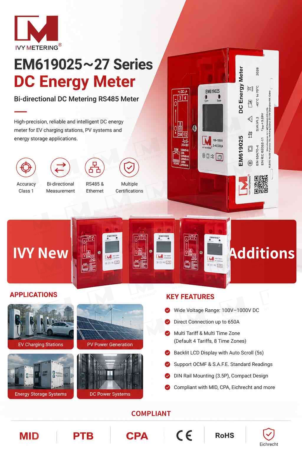 EM619025~27 Series Bi-directional DC Energy Meter with RS485 EM619025~27 Series Bi-directional DC Energy Meter with RS485